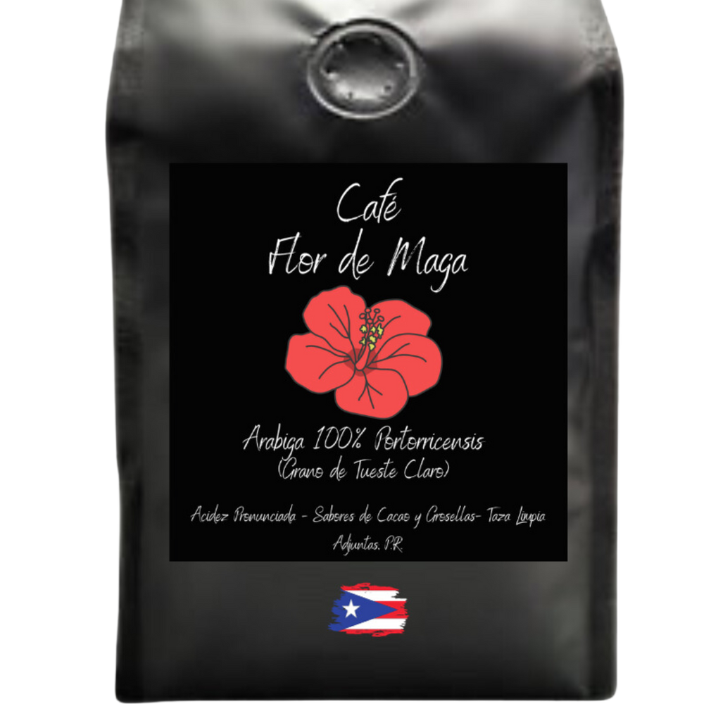 Cafe "Flor de Maga" 100% Arábiga de Adjuntas-Granos completos o Molido tipo espresso