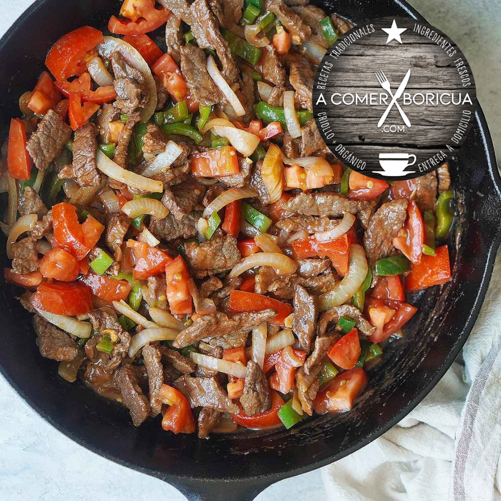 BEEFSTEAK SKILLET W/ ONIONS, PEPPERS & THAI SALSA