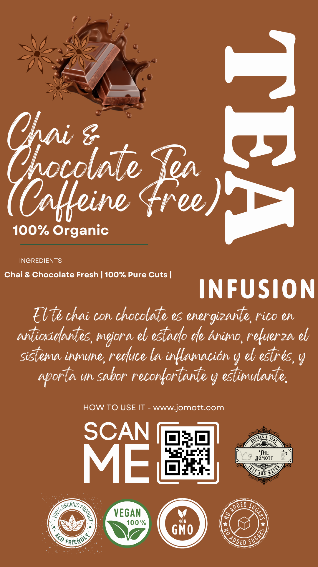 Chai & Chocolate (Libre de cafeina) Te infusion