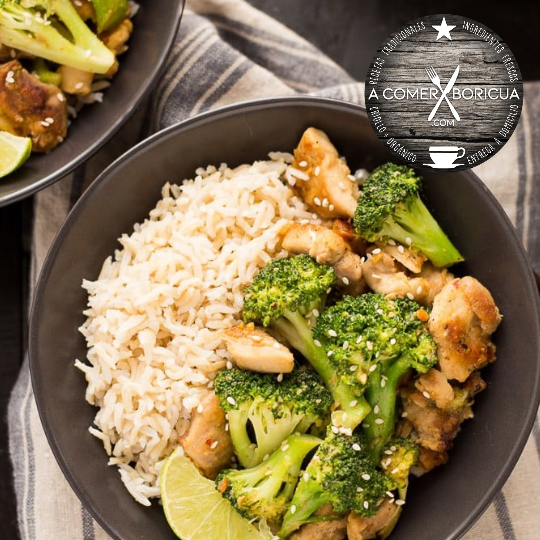 CHICKEN TERIYAKI W/ THAI RICE & BROCCOLI'S