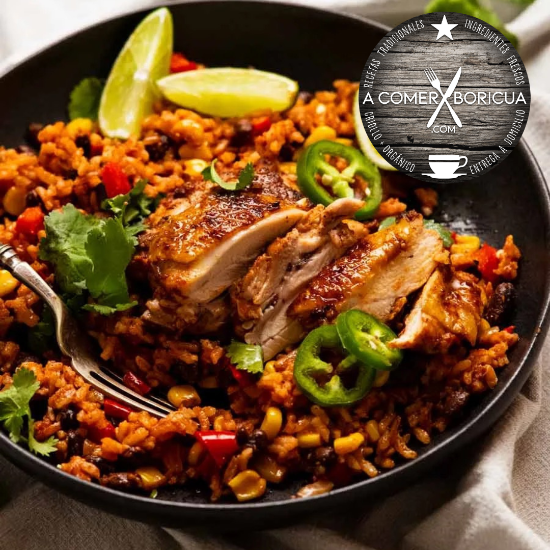 ARROZ CON POLLO AL GRILL OAXAQUEÑO W/ GREEN SWEET CHILI SAUCE