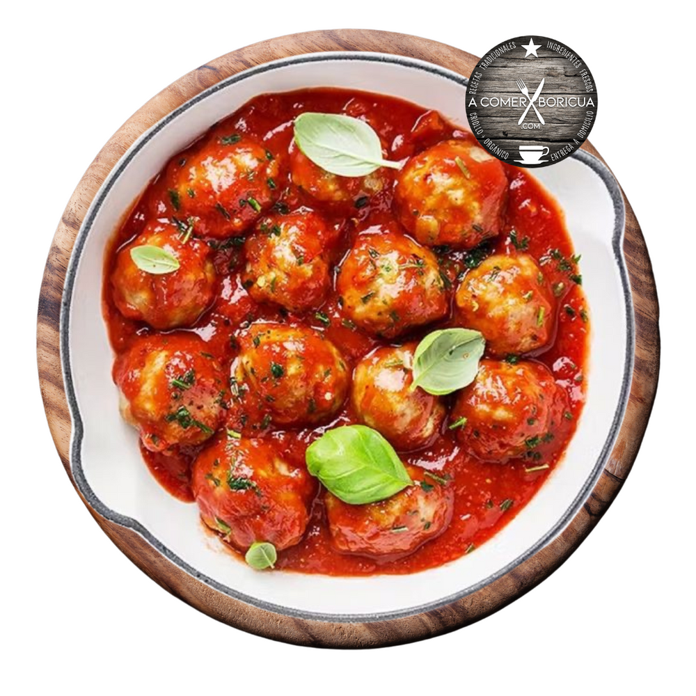 ANGUS MEATBALLS W/ CRIOLLA SALSA (6 ALBONDIGAS)